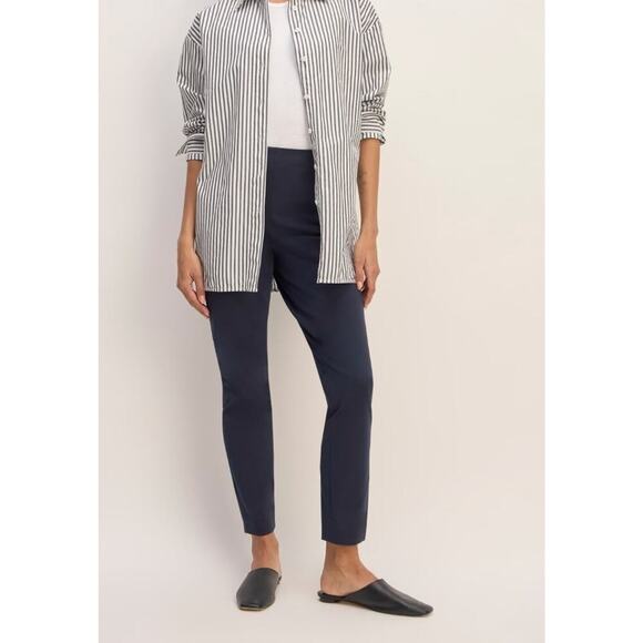 Everlane Women’s Size 6 The Bi-stretch work Pant Blue k Side Zip Cotton blend - Picture 1 of 5